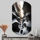Black White Canyon Whispering Walls In I - Asymmetric Metal Wall Clock