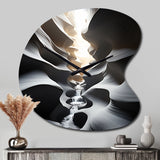 Black White Canyon Whispering Walls In I - Asymmetric Metal Wall Clock