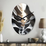Black White Canyon Whispering Walls In I - Asymmetric Metal Wall Clock
