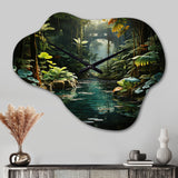 Caribe Jungle Adventure - Asymmetric Metal Wall Clock