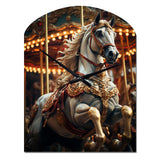 Carousel Carousel Carousel - Asymmetric Metal Wall Clock