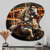 Carousel Carousel Carousel - Asymmetric Metal Wall Clock