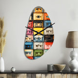 Popart Cassette Tapes X - Asymmetric Metal Wall Clock