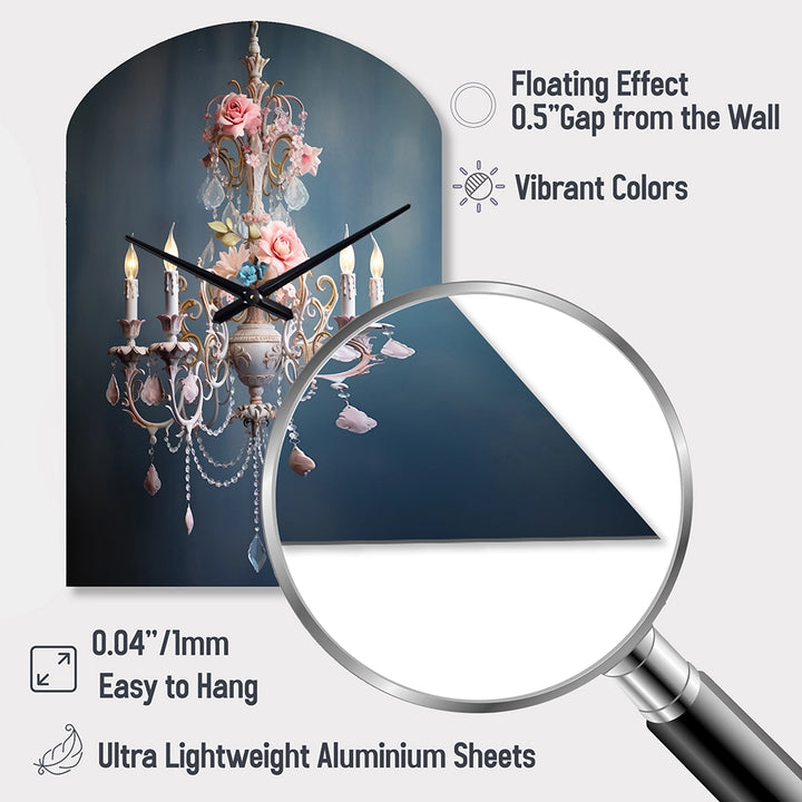 Chandelier Whispered Whimsy - Asymmetric Metal Wall Clock