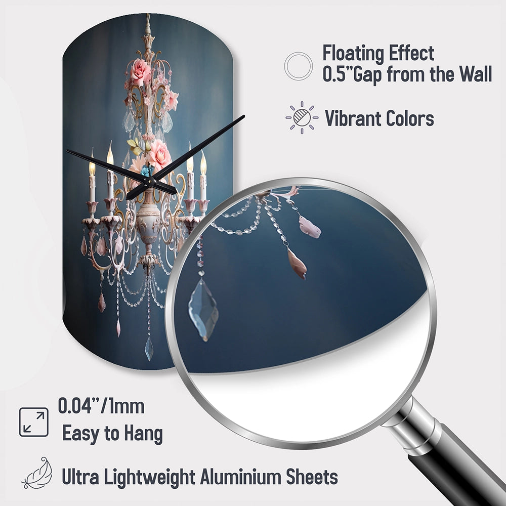 Chandelier Whispered Whimsy - Asymmetric Metal Wall Clock
