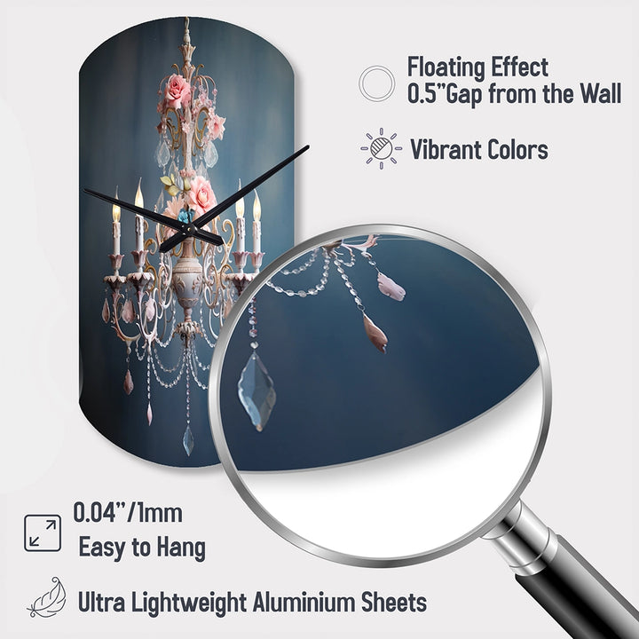 Chandelier Whispered Whimsy - Asymmetric Metal Wall Clock