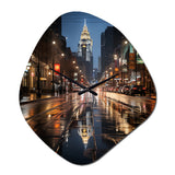 Charlotte Cityscape At Night III - Asymmetric Metal Wall Clock