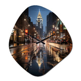 Charlotte Cityscape At Night III - Asymmetric Metal Wall Clock