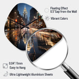 Charlotte Cityscape At Night III - Asymmetric Metal Wall Clock