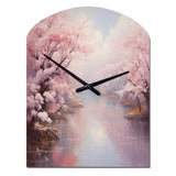 Pink Cherry Blossom Romantic Impression IV - Asymmetric Metal Wall Clock