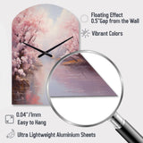 Pink Cherry Blossom Romantic Impression IV - Asymmetric Metal Wall Clock