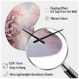 Pink Cherry Blossom Romantic Impression IV - Asymmetric Metal Wall Clock