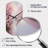 Pink Cherry Blossom Romantic Impression IV - Asymmetric Metal Wall Clock
