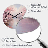 Pink Cherry Blossom Romantic Impression IV - Asymmetric Metal Wall Clock
