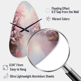 Pink Cherry Blossom Romantic Impression IV - Asymmetric Metal Wall Clock