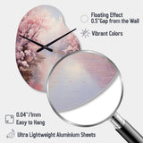 Pink Cherry Blossom Romantic Impression IV - Asymmetric Metal Wall Clock