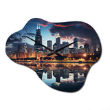 Chicago Beautiful Cityscape II - Asymmetric Metal Wall Clock