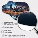 Chicago Beautiful Cityscape II - Asymmetric Metal Wall Clock