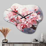 China Art Cherry Blossom - Asymmetric Metal Wall Clock