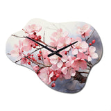 China Art Cherry Blossom - Asymmetric Metal Wall Clock