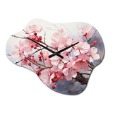 China Art Cherry Blossom - Asymmetric Metal Wall Clock