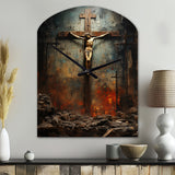 Christianity Crucifixion Darkness The - Asymmetric Metal Wall Clock