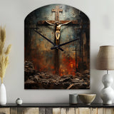Christianity Crucifixion Darkness The - Asymmetric Metal Wall Clock