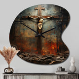Christianity Crucifixion Darkness The - Asymmetric Metal Wall Clock