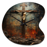 Christianity Crucifixion Darkness The - Asymmetric Metal Wall Clock