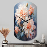 Peach Chrysanthemums Romantic Impression I - Asymmetric Metal Wall Clock