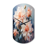 Peach Chrysanthemums Romantic Impression I - Asymmetric Metal Wall Clock