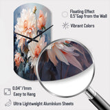 Peach Chrysanthemums Romantic Impression I - Asymmetric Metal Wall Clock