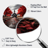 Red Church Sanctuary In Solitude - Asymmetric Metal Wall Clock