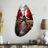 Red Church Sanctuary In Solitude - Asymmetric Metal Wall Clock