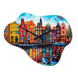City Amsterdam Popart I - Asymmetric Metal Wall Clock