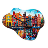 City Amsterdam Popart I - Asymmetric Metal Wall Clock