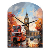 Peach Red City London Popart - Asymmetric Metal Wall Clock
