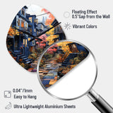Cityscape Alleyway Patchwork VI - Asymmetric Metal Wall Clock