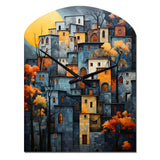 Cityscape Exquisite Blue II - Asymmetric Metal Wall Clock