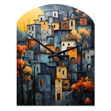 Cityscape Exquisite Blue II - Asymmetric Metal Wall Clock