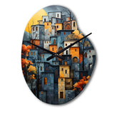 Cityscape Exquisite Blue II - Asymmetric Metal Wall Clock
