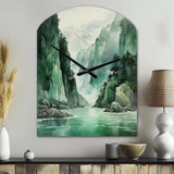 Green 0 Cliff Glacial Symmetry I - Asymmetric Metal Wall Clock