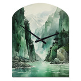 Green 0 Cliff Glacial Symmetry I - Asymmetric Metal Wall Clock