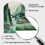 Green 0 Cliff Glacial Symmetry I - Asymmetric Metal Wall Clock