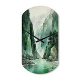 Green 0 Cliff Glacial Symmetry I - Asymmetric Metal Wall Clock