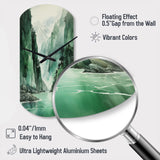 Green 0 Cliff Glacial Symmetry I - Asymmetric Metal Wall Clock