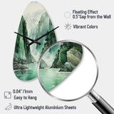Green 0 Cliff Glacial Symmetry I - Asymmetric Metal Wall Clock