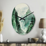 Green 0 Cliff Glacial Symmetry I - Asymmetric Metal Wall Clock