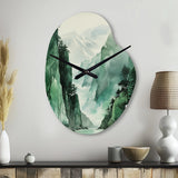 Green 0 Cliff Glacial Symmetry I - Asymmetric Metal Wall Clock