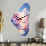 Clouds Whimsical Cloudscape Playful - Asymmetric Metal Wall Clock